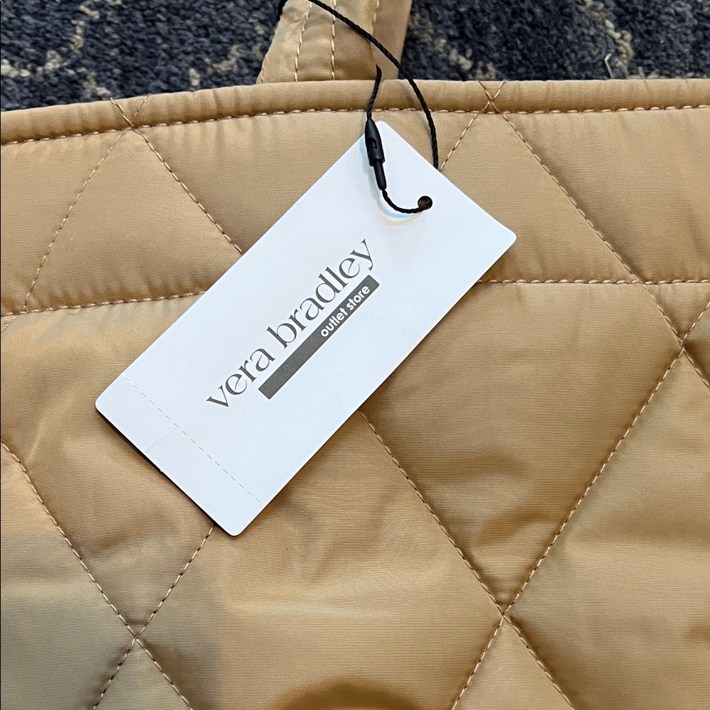 Vera Bradley Quilted Gold Tote Bag - Picture 2 of 5